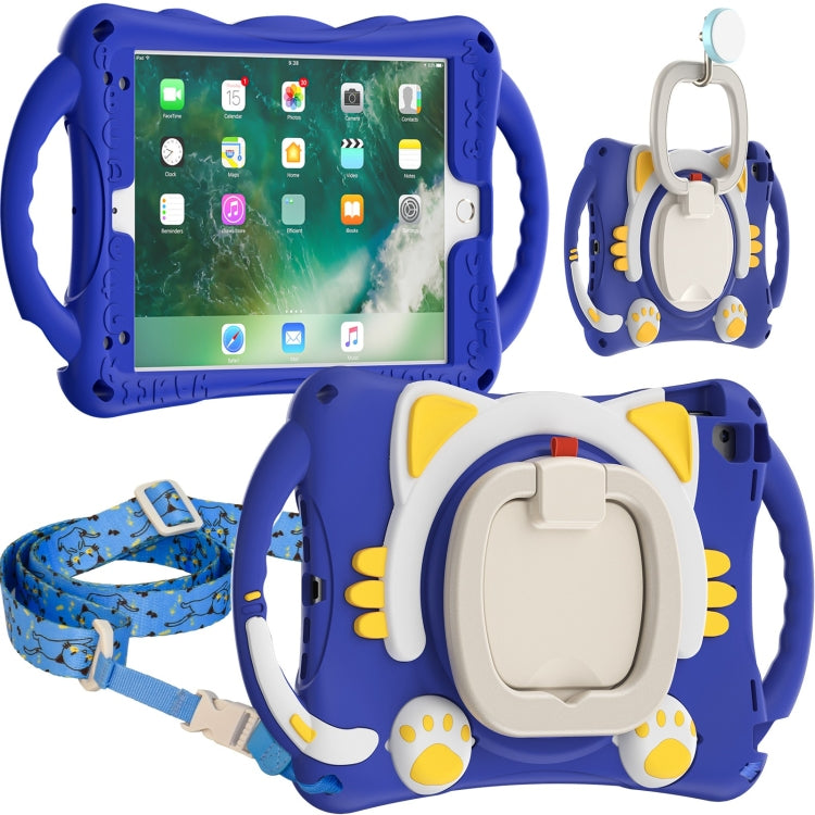 Cute Cat King Kids Shockproof EVA Protective Case with Holder & Shoulder Strap & Handle