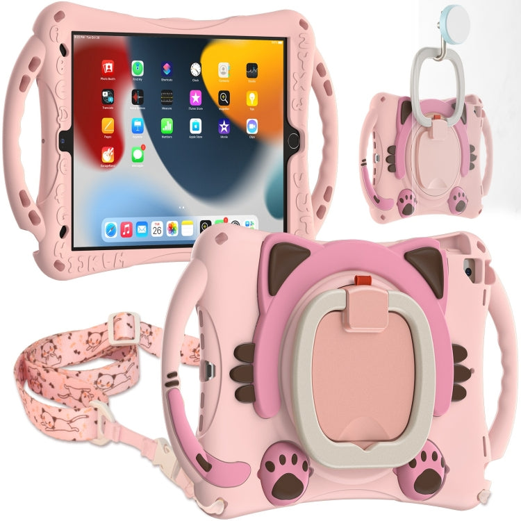 Cute Cat King Kids Shockproof EVA Protective Case with Holder & Shoulder Strap & Handle