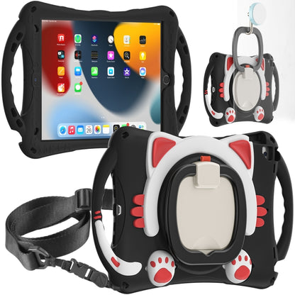 Cute Cat King Kids Shockproof EVA Protective Case with Holder & Shoulder Strap & Handle