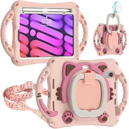 Cute Cat King Kids Shockproof EVA Protective Case with Holder & Shoulder Strap & Handle