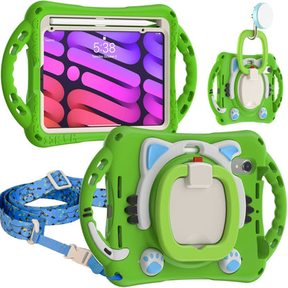 Cute Cat King Kids Shockproof EVA Protective Case with Holder & Shoulder Strap & Handle