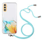 Hollow Marble Pattern TPU Shockproof Phone Case with Neck Strap Rope