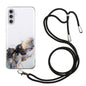 Hollow Marble Pattern TPU Shockproof Phone Case with Neck Strap Rope