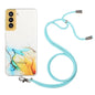 Hollow Marble Pattern TPU Shockproof Phone Case with Neck Strap Rope