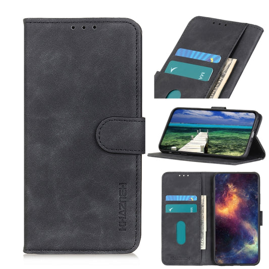 KHAZNEH Retro Texture PU + TPU Horizontal Flip Leather Phone Case with Holder & Card Slots & Wallet