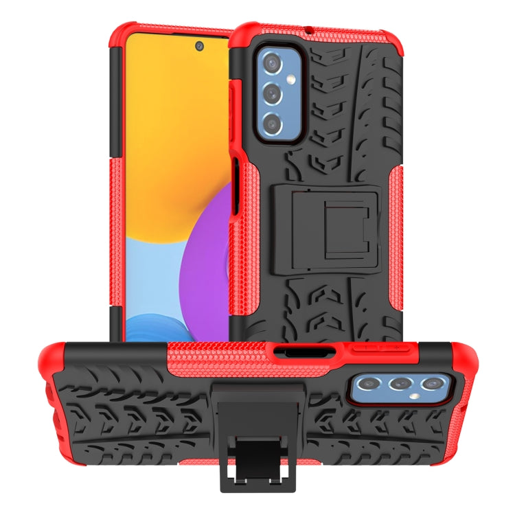 Tire Texture TPU + PC Phone Case with Holder, For Samsung Galaxy M52 5G