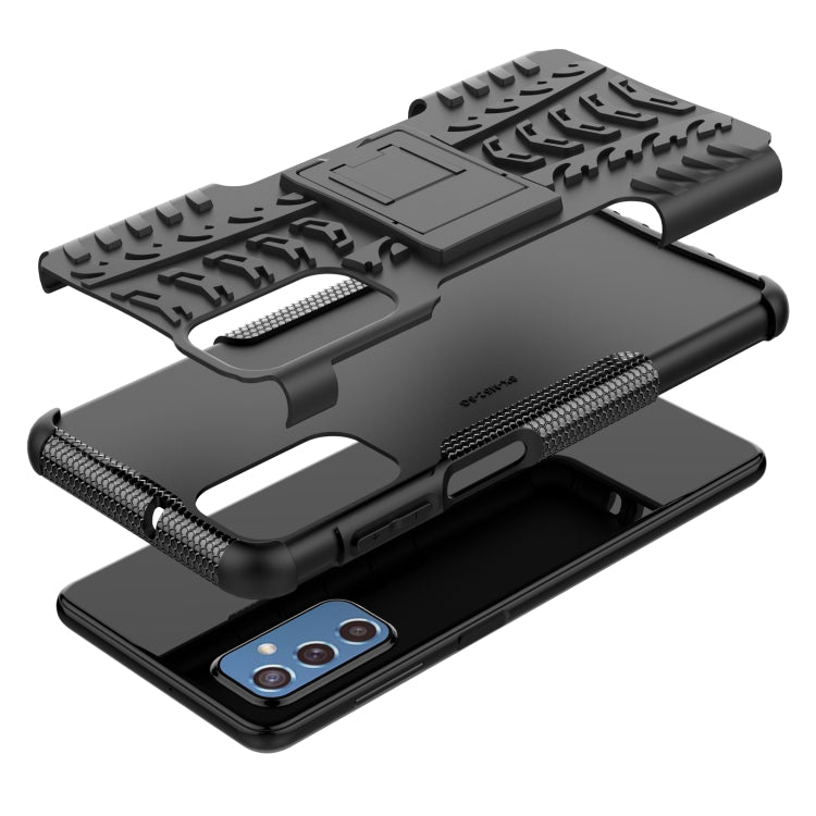 Tire Texture TPU + PC Phone Case with Holder, For Samsung Galaxy M52 5G