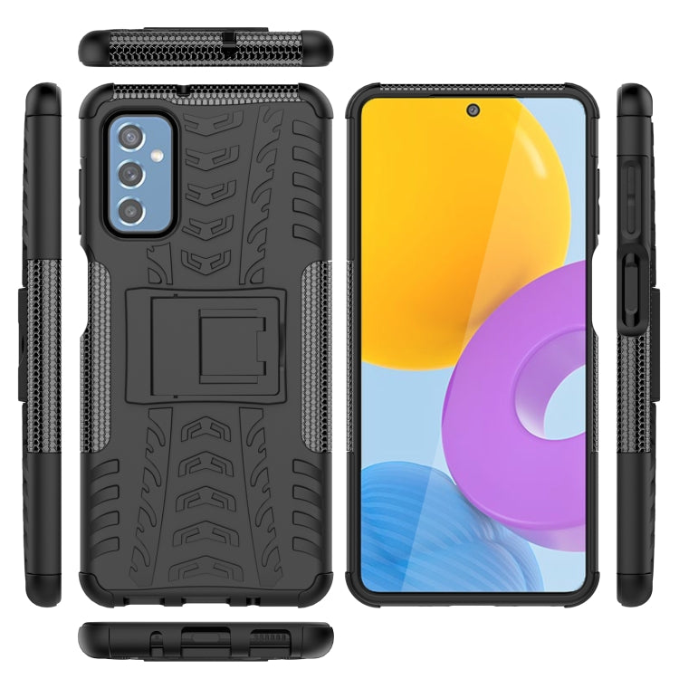 Tire Texture TPU + PC Phone Case with Holder, For Samsung Galaxy M52 5G