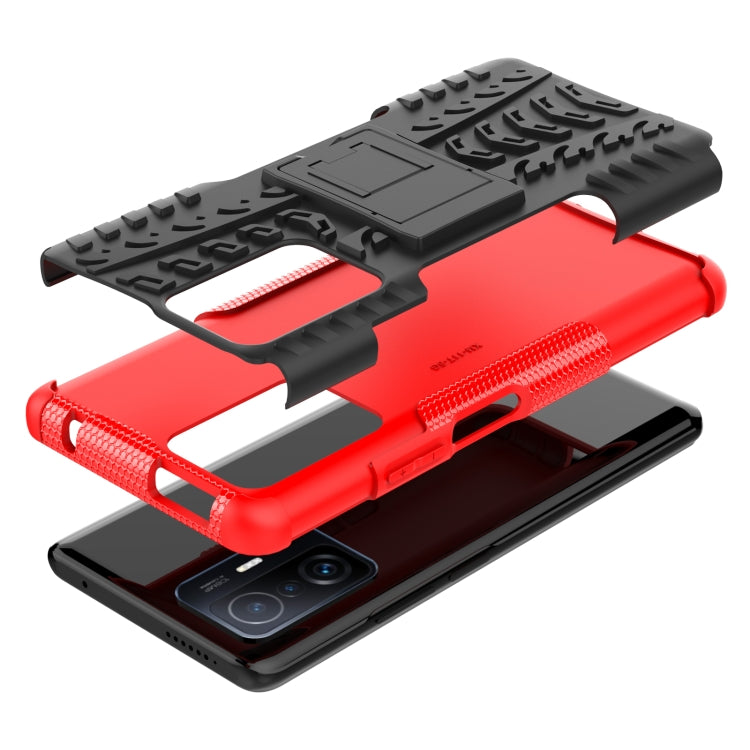 Tire Texture TPU + PC Phone Case with Holder, For Xiaomi Mi 11T, For Nokia G300, For Samsung Galaxy S22 Ultra 5G