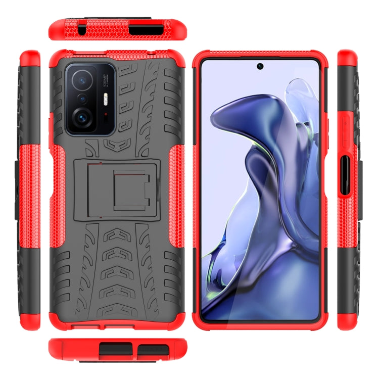 Tire Texture TPU + PC Phone Case with Holder, For Xiaomi Mi 11T, For Nokia G300, For Samsung Galaxy S22 Ultra 5G