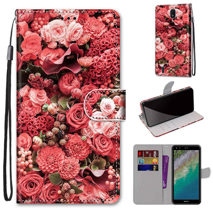 Coloured Drawing Cross Texture Horizontal Flip Leather Phone Case with Holder & Card Slots & Wallet & Lanyard, Series 1