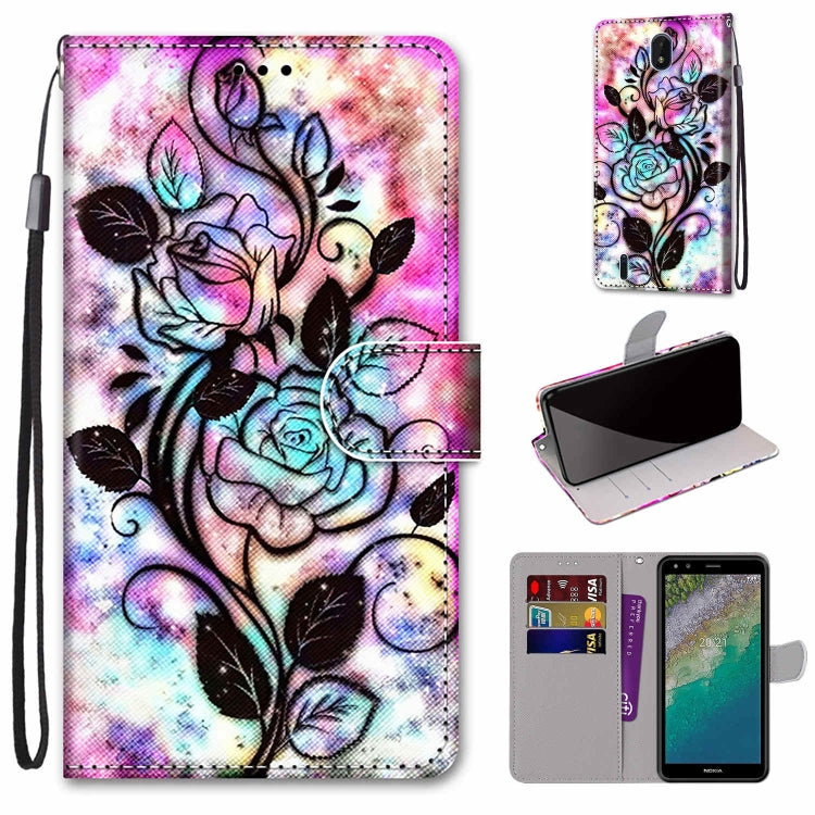 Coloured Drawing Cross Texture Horizontal Flip Leather Phone Case with Holder & Card Slots & Wallet & Lanyard, Series 1