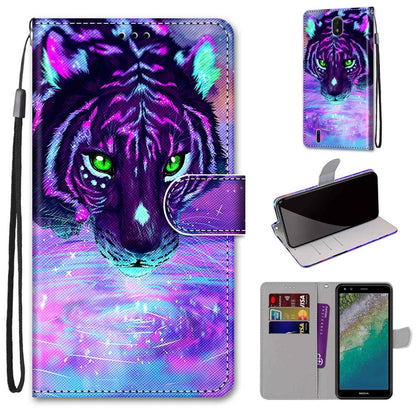 Coloured Drawing Cross Texture Horizontal Flip Leather Phone Case with Holder & Card Slots & Wallet & Lanyard, Series 1