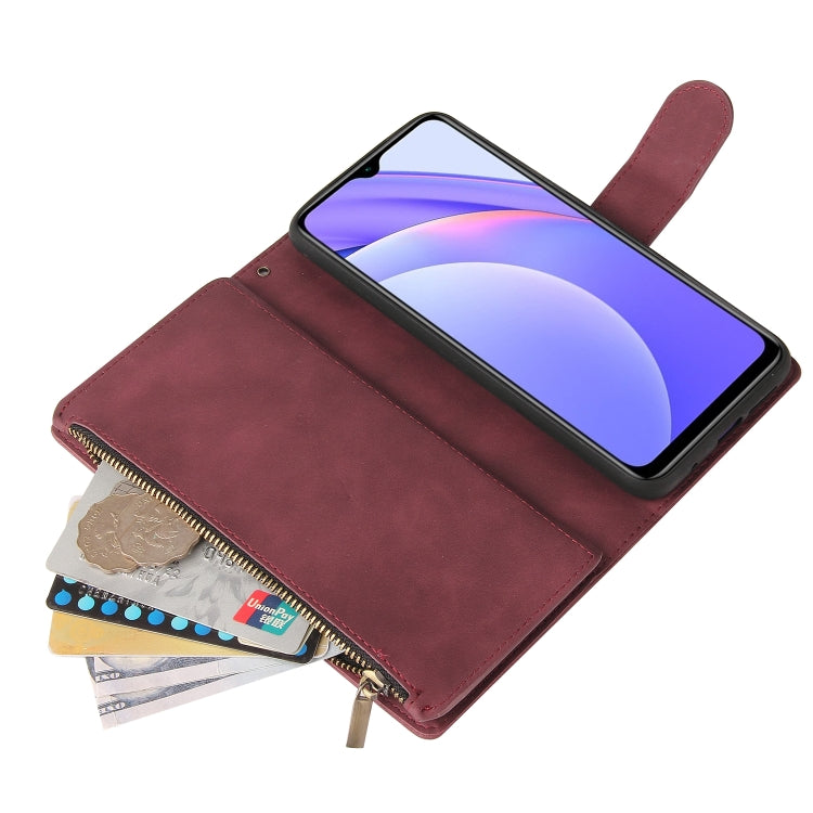 Multifunctional Phone Leather Case with Card Slot & Holder & Zipper Wallet & Photo Frame