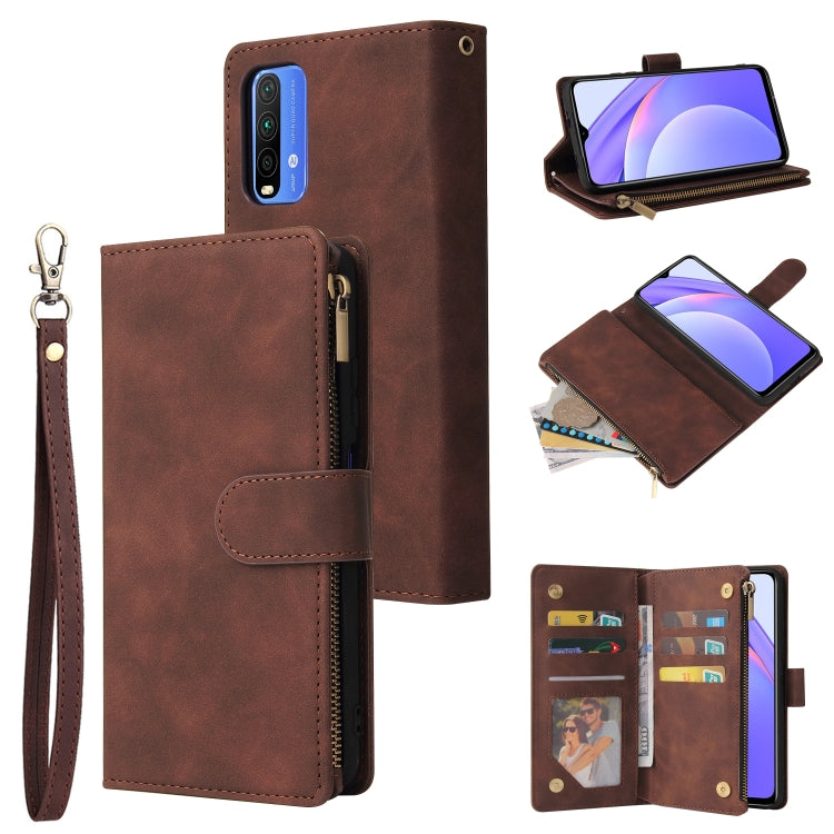 Multifunctional Phone Leather Case with Card Slot & Holder & Zipper Wallet & Photo Frame