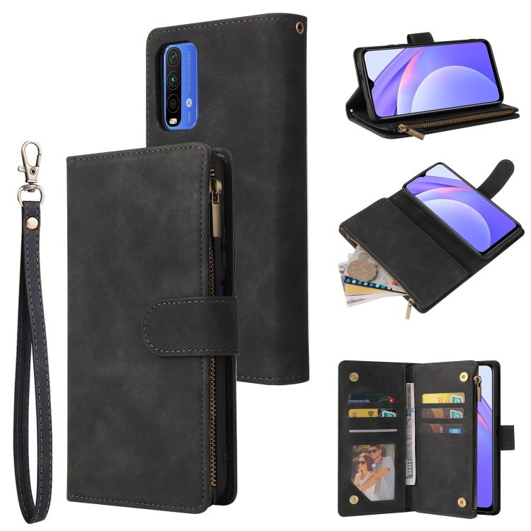 Multifunctional Phone Leather Case with Card Slot & Holder & Zipper Wallet & Photo Frame