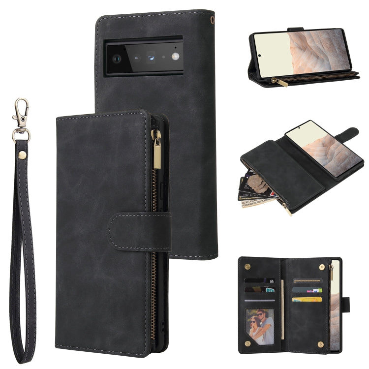 Multifunctional Phone Leather Case with Card Slot & Holder & Zipper Wallet & Photo Frame