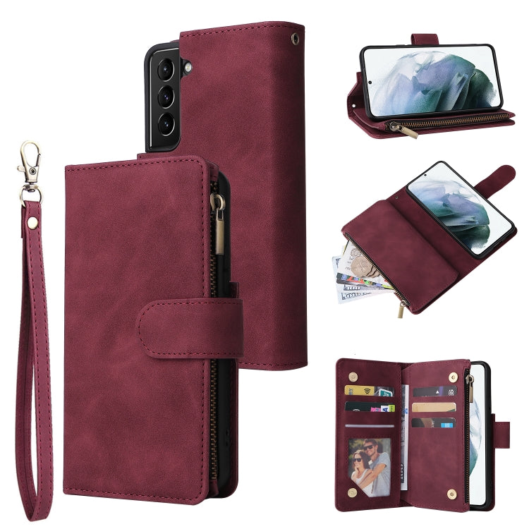 Multifunctional Phone Leather Case with Card Slot & Holder & Zipper Wallet & Photo Frame