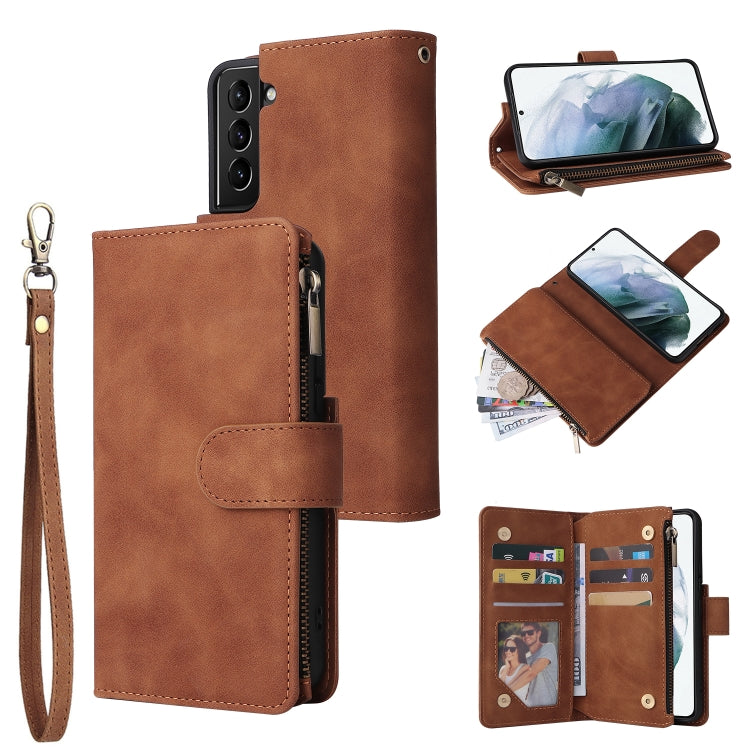 Multifunctional Phone Leather Case with Card Slot & Holder & Zipper Wallet & Photo Frame