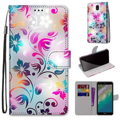 Coloured Drawing Cross Texture Horizontal Flip PU Phone Leather Case with Holder & Card Slots & Wallet & Lanyard(Colorful Layer, Series 1