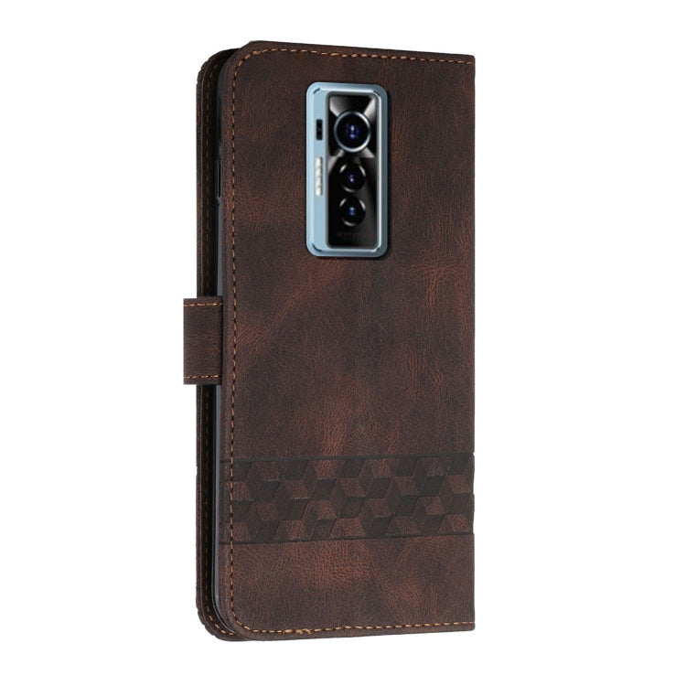 Cubic Skin Feel Flip Leather Phone Case, For Tecno Phantom X