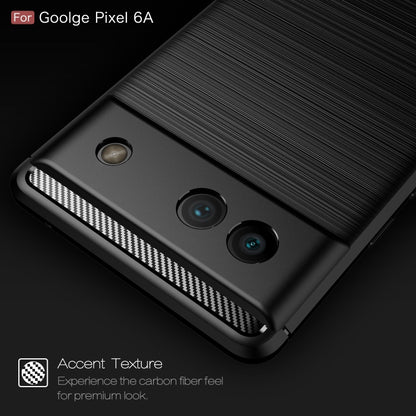 Brushed Carbon Fiber Texture Shockproof TPU Phone Case, For Google Pixel 6a