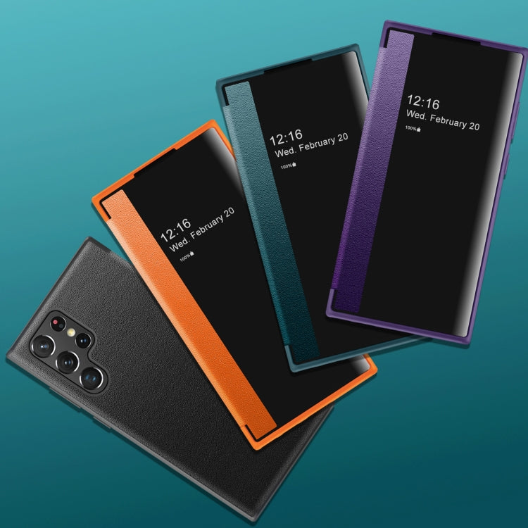 Magnetic Window View Flip Leather Phone Case, For Samsung Galaxy S22 Ultra 5G, For Samsung Galaxy S22+ 5G