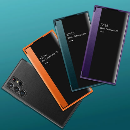 Magnetic Window View Flip Leather Phone Case, For Samsung Galaxy S22 Ultra 5G, For Samsung Galaxy S22+ 5G