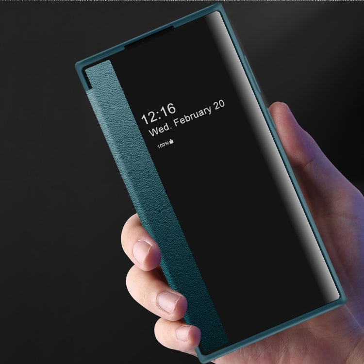 Magnetic Window View Flip Leather Phone Case, For Samsung Galaxy S22 Ultra 5G
