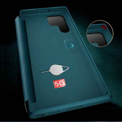 Magnetic Window View Flip Leather Phone Case, For Samsung Galaxy S22 Ultra 5G
