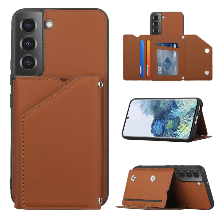 Skin Feel PU + TPU + PC Phone Case with Card Slots