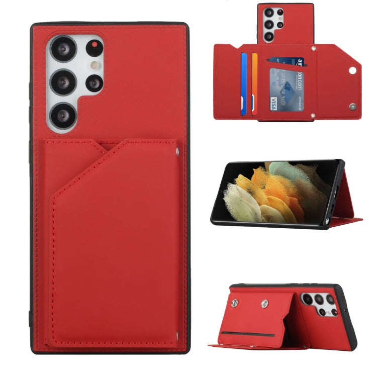 Skin Feel PU + TPU + PC Phone Case with Card Slots