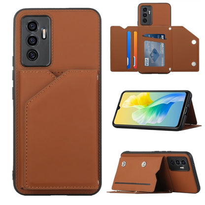 Skin Feel PU + TPU + PC Phone Case with Card Slots