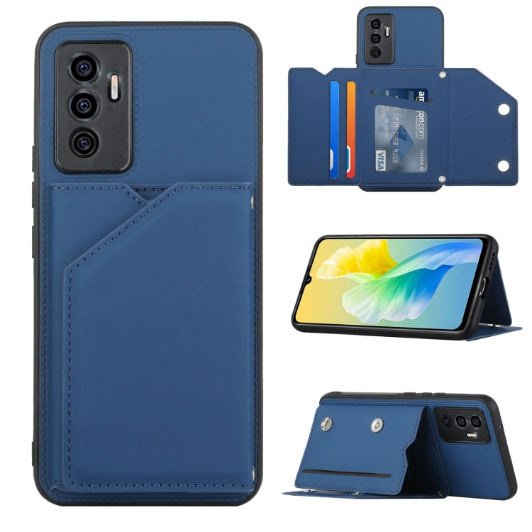 Skin Feel PU + TPU + PC Phone Case with Card Slots