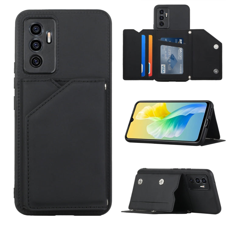 Skin Feel PU + TPU + PC Phone Case with Card Slots