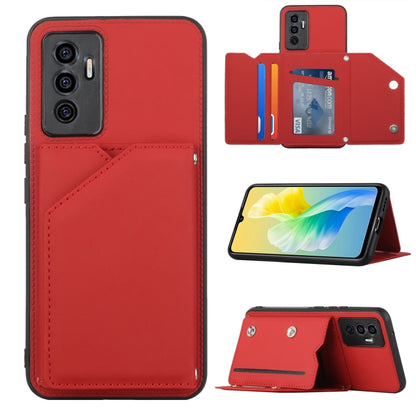 Skin Feel PU + TPU + PC Phone Case with Card Slots