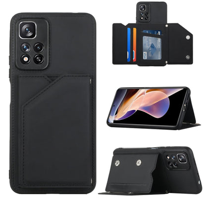 Skin Feel PU + TPU + PC Phone Case with Card Slots