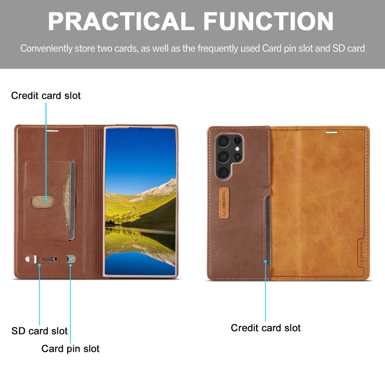 LC.IMEEKE LC-001 Series PU + TPU Color Matching Frosted Leather Phone Case
