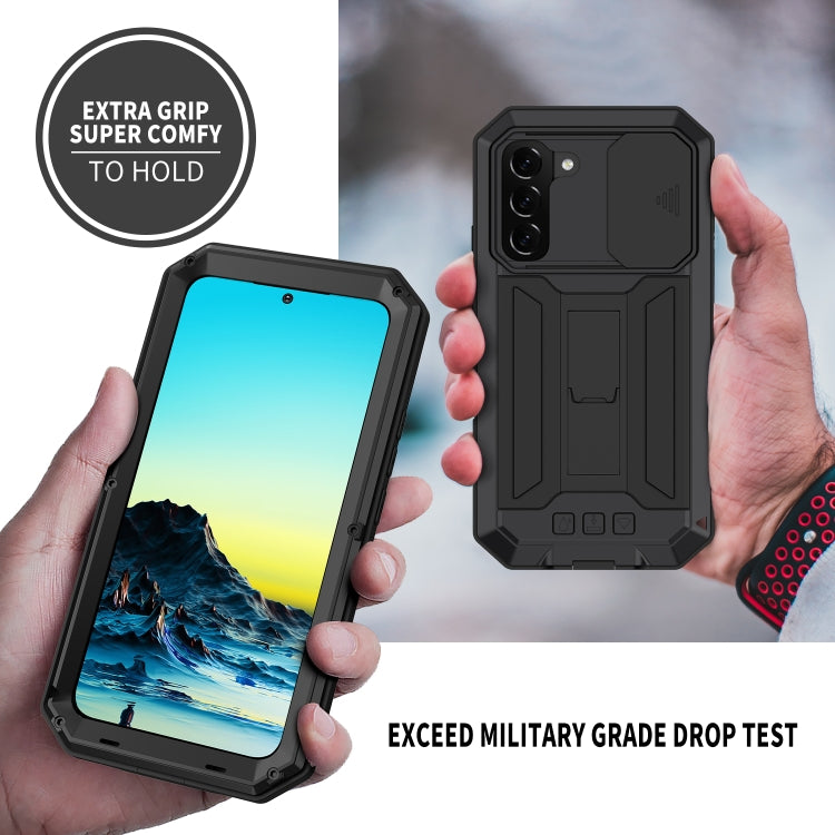 R-JUST Sliding Camera Metal + Silicone Holder Phone Case