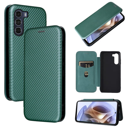 Carbon Fiber Texture Magnetic Horizontal Flip Leather Phone Case, For TCL 205, For Motorola Moto G200 5G / Edge S30, For ZTE Libero 5G II