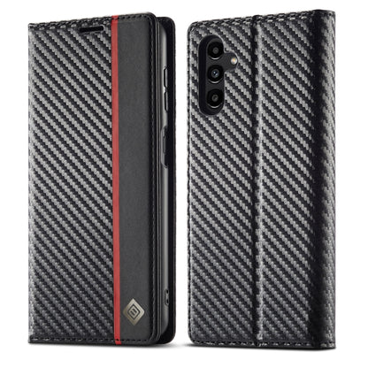 LC.IMEEKE Carbon Fiber Horizontal Flip Leather Phone Case