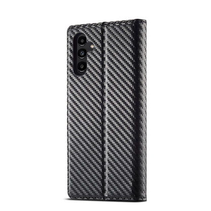 LC.IMEEKE Carbon Fiber Horizontal Flip Leather Phone Case