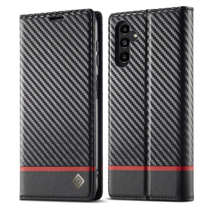 LC.IMEEKE Carbon Fiber Horizontal Flip Leather Phone Case