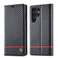 LC.IMEEKE Carbon Fiber Horizontal Flip Leather Phone Case