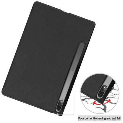 Three-folding Holder Custer Texture Leather Tablet Case, For Lenovo Tab P12 Pro 12.6, For Nokia  T20, For TCL Tab 10s