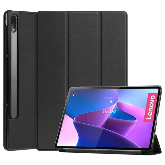 Three-folding Holder Custer Texture Leather Tablet Case, For Lenovo Tab P12 Pro 12.6, For Nokia  T20, For TCL Tab 10s