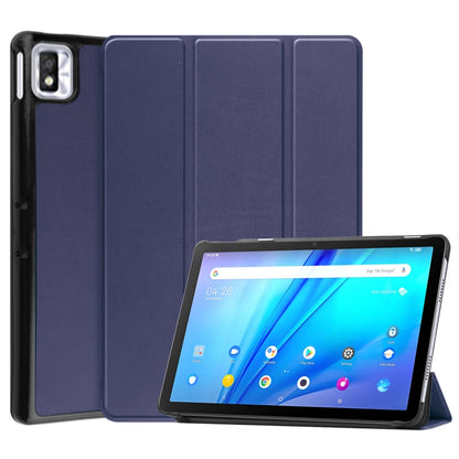 Three-folding Holder Custer Texture Leather Tablet Case, For Lenovo Tab P12 Pro 12.6, For Nokia  T20, For TCL Tab 10s