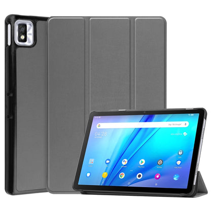 Three-folding Holder Custer Texture Leather Tablet Case