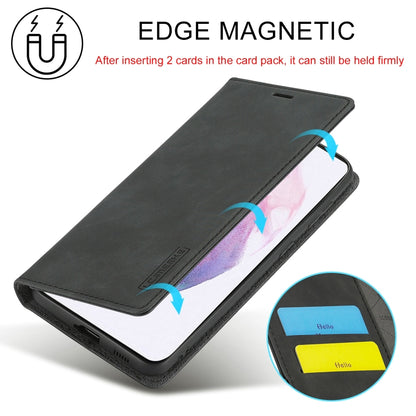 LC.IMEEKE Soft PU + TPU Magnetic Skin-friendly Feeling Leather Phone Case, For Samsung Galaxy S22+ 5G