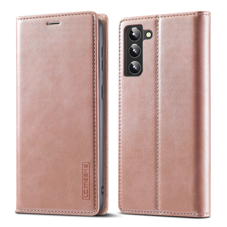 LC.IMEEKE Soft PU + TPU Magnetic Skin-friendly Feeling Leather Phone Case, For Samsung Galaxy S22+ 5G